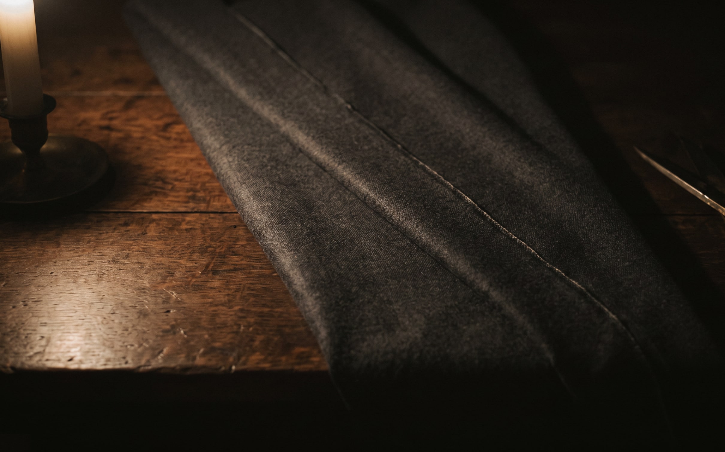 Brushed charcoal flannel with a soft matte surface