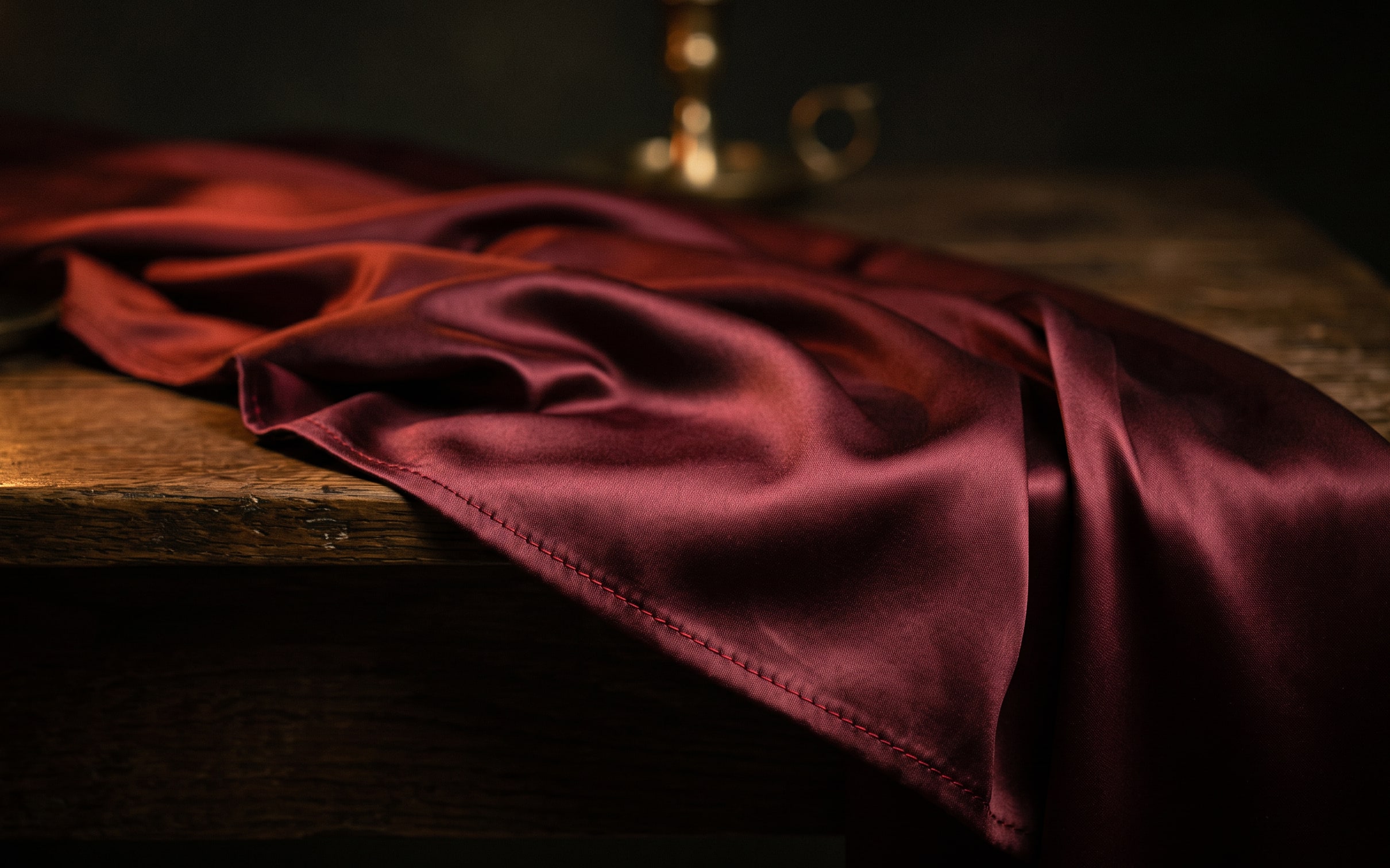 Bordeaux silk twill in soft folds with a matte face