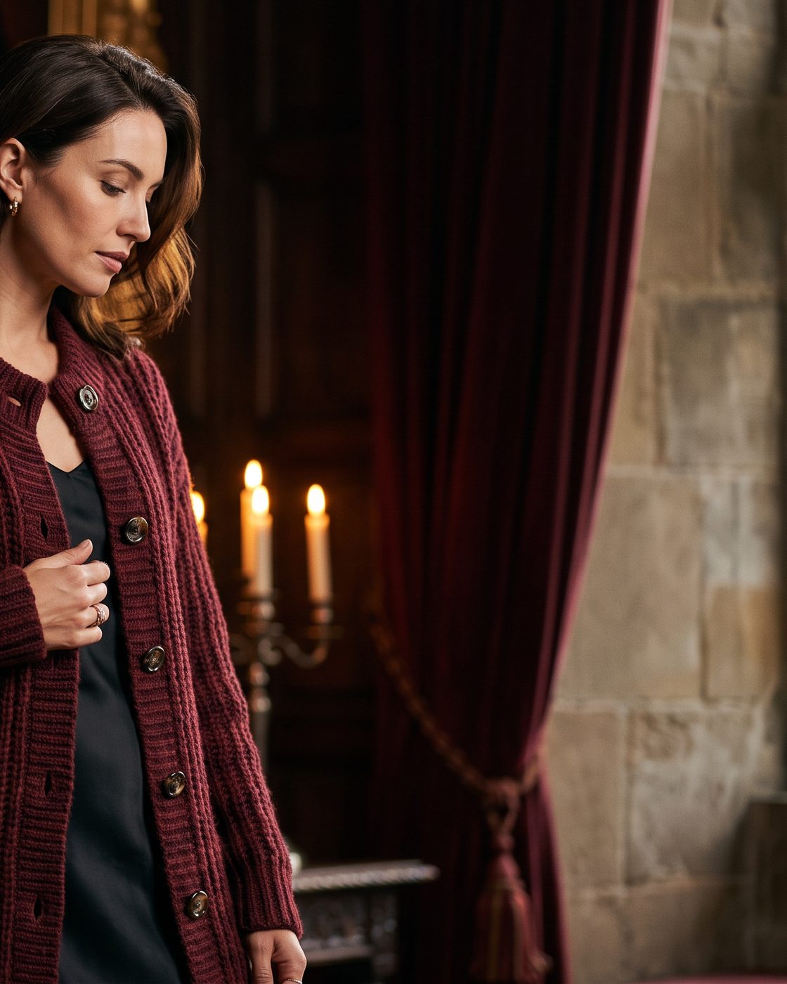 The Estate Cardigan, Bordeaux